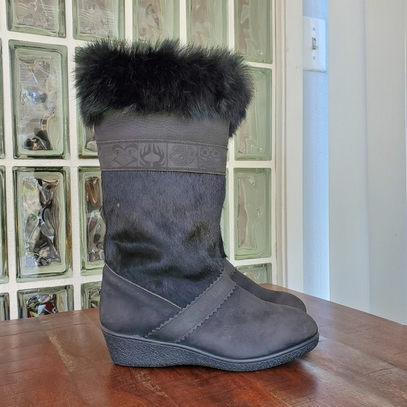 sorel black fur boots